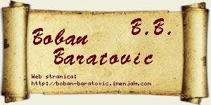 Boban Baratović vizit kartica